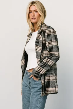Baltic Born outerwear|Francis Plaid Blazer | Black + Taupe