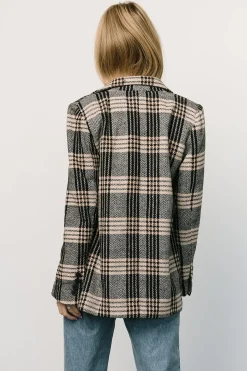 Baltic Born outerwear|Francis Plaid Blazer | Black + Taupe