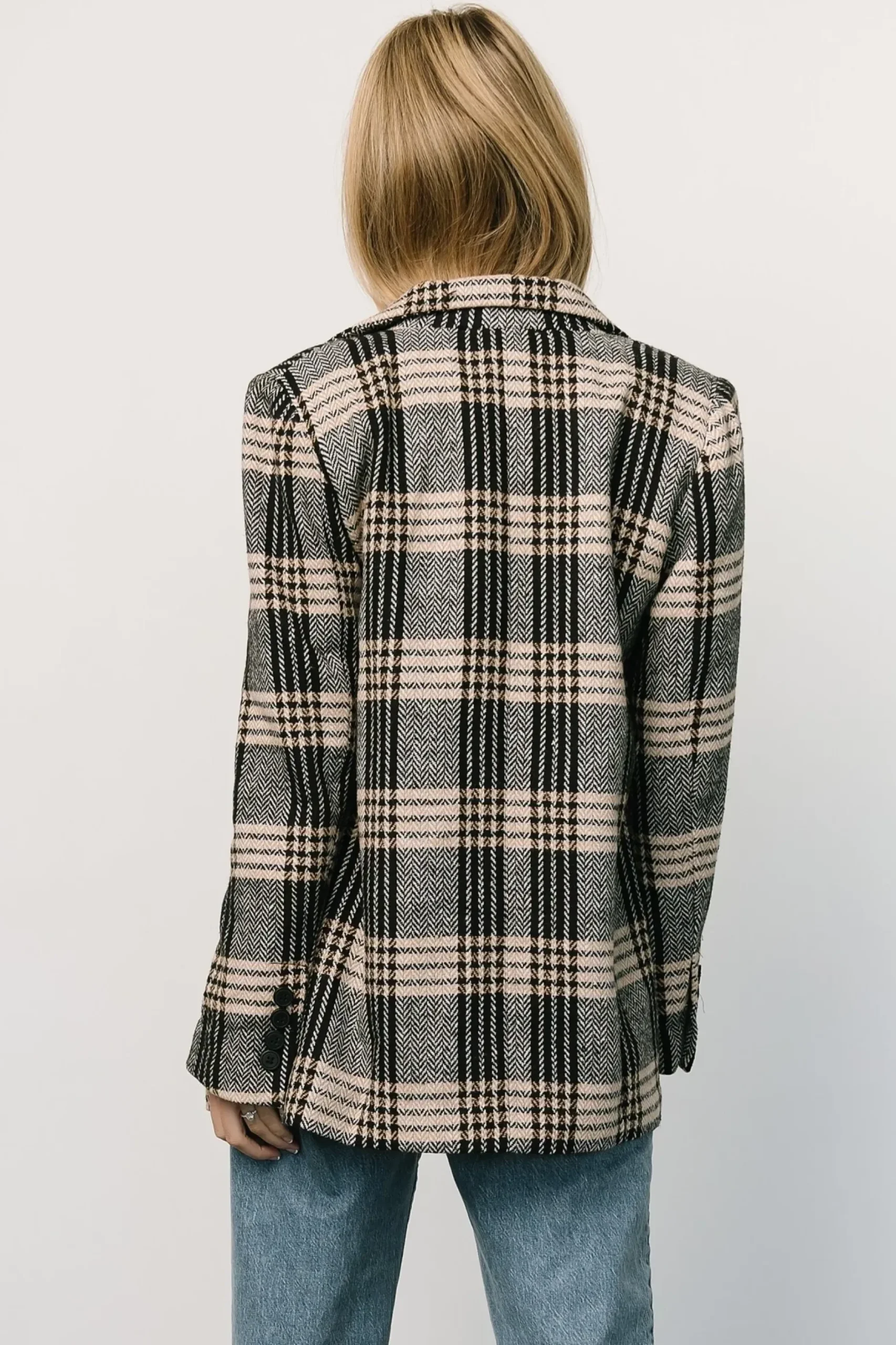 Baltic Born outerwear|Francis Plaid Blazer | Black + Taupe