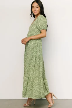 Baltic Born maxi dresses|EXTENDED SIZING|Gables Puff Sleeve Maxi Dress | Green Multi