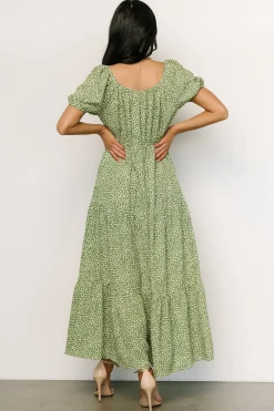 Baltic Born maxi dresses|EXTENDED SIZING|Gables Puff Sleeve Maxi Dress | Green Multi