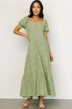 Baltic Born maxi dresses|EXTENDED SIZING|Gables Puff Sleeve Maxi Dress | Green Multi