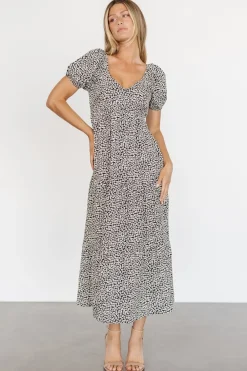 Baltic Born maxi dresses|EXTENDED SIZING|Gables Puff Sleeve Maxi Dress | Black Multi