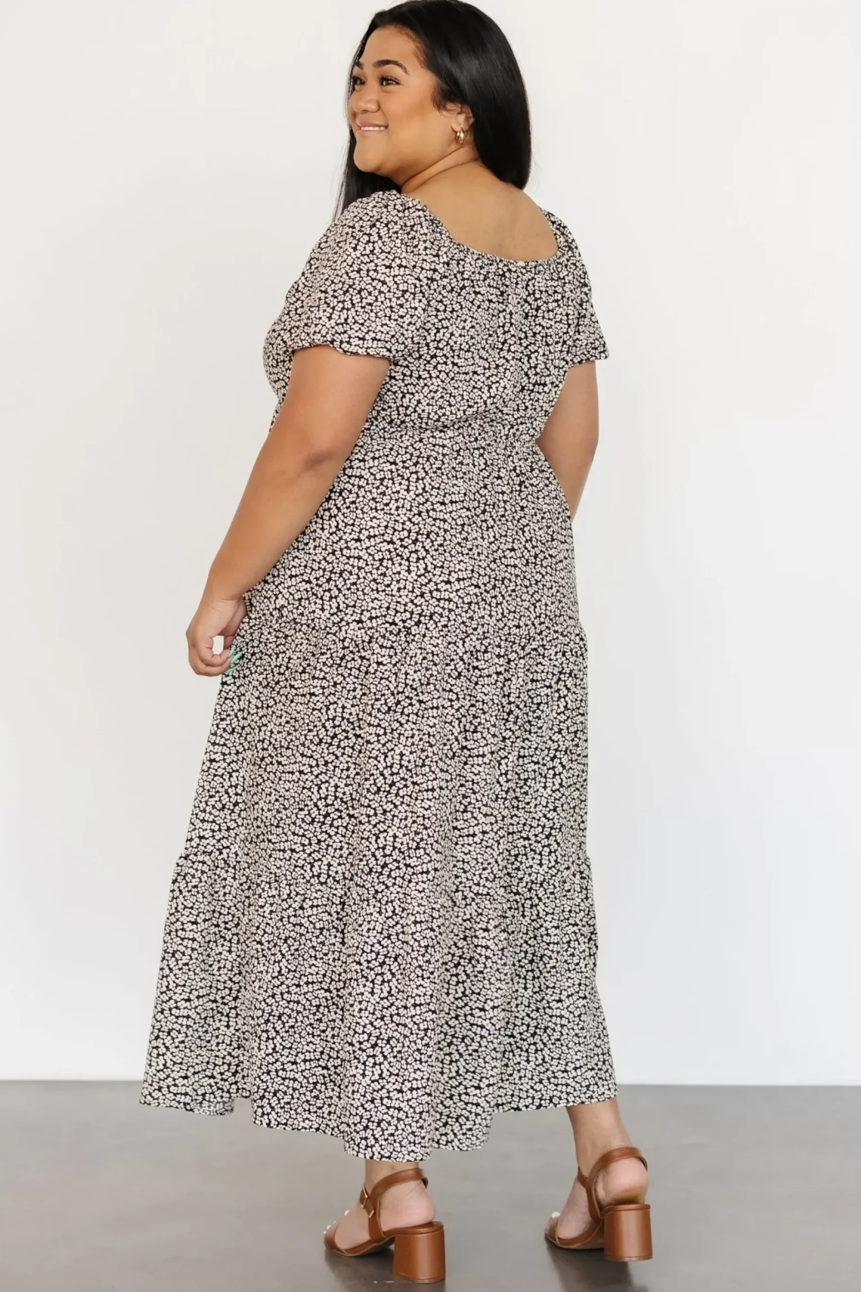 Baltic Born maxi dresses|EXTENDED SIZING|Gables Puff Sleeve Maxi Dress | Black Multi