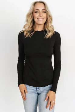 Baltic Born blouses + shirts|Gale Ribbed Top | Black