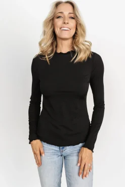 Baltic Born blouses + shirts|Gale Ribbed Top | Black