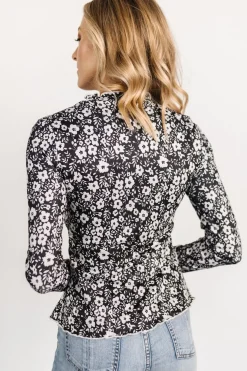 Baltic Born blouses + shirts|Gale Ribbed Top | Black + White
