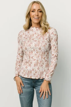 Baltic Born blouses + shirts|Gale Ribbed Top | Mocha + White