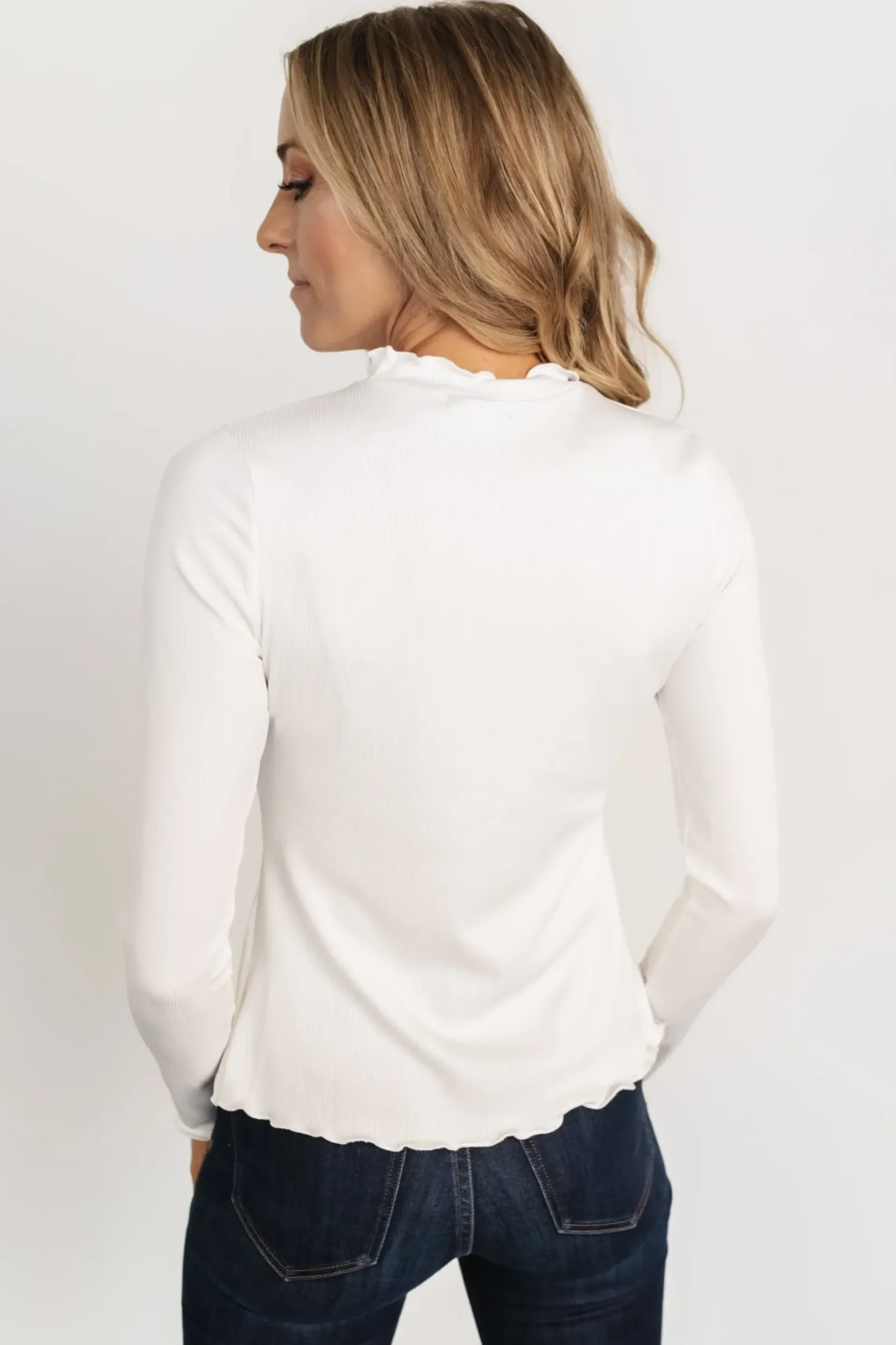 Baltic Born blouses + shirts|Gale Ribbed Top | Off White