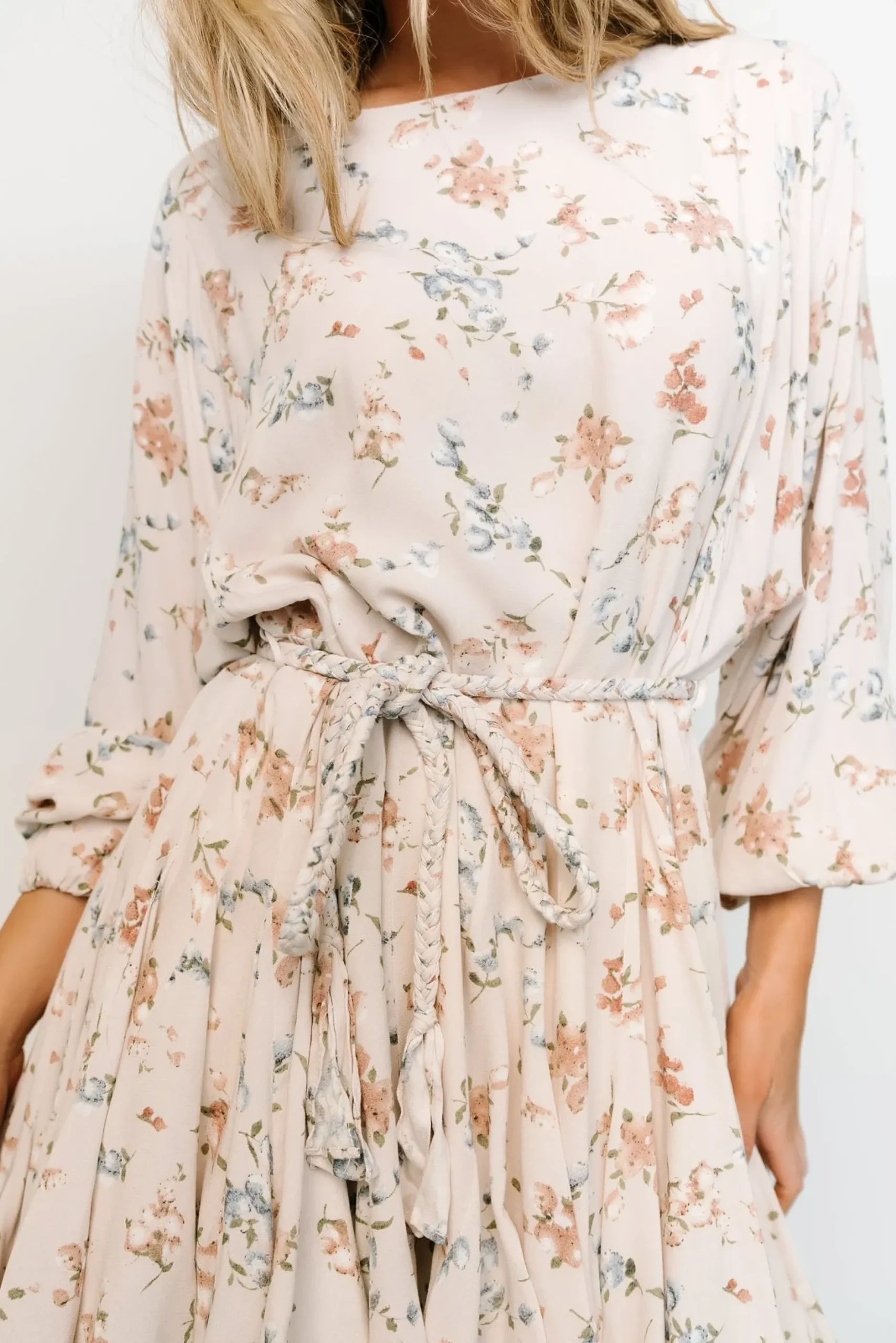 Baltic Born short dresses|Galia Mini Dress | Beige Floral