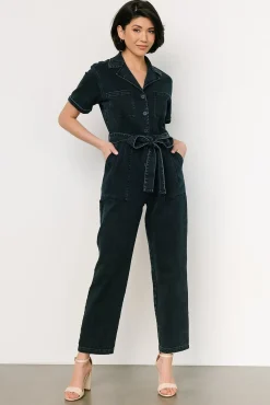 Baltic Born WINTER ESSENTIALS|Geneva Button Jumpsuit | Washed Black