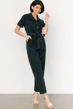 Baltic Born WINTER ESSENTIALS|Geneva Button Jumpsuit | Washed Black