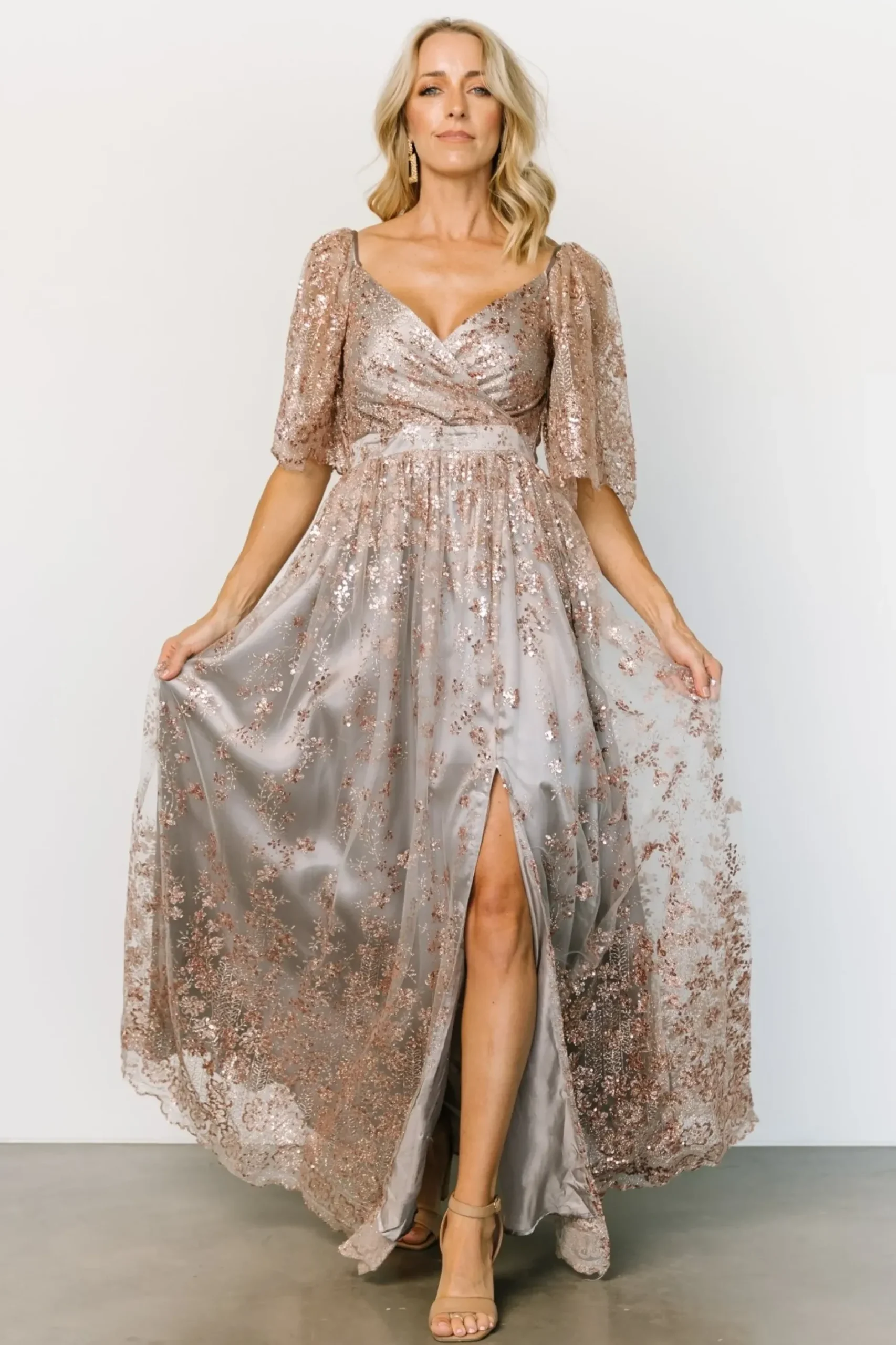 Baltic Born SALE|Genevieve Glitter Maxi Dress | Emerald