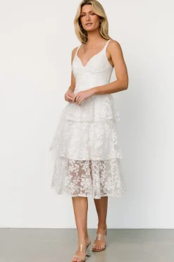 Baltic Born COMING SOON|Giavanna Tiered Midi Dress | Off White