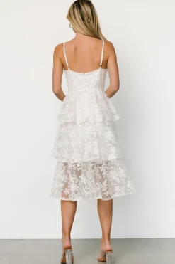 Baltic Born COMING SOON|Giavanna Tiered Midi Dress | Off White