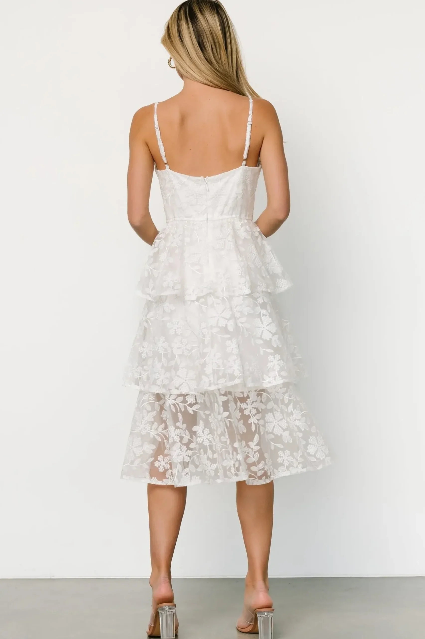 Baltic Born COMING SOON|Giavanna Tiered Midi Dress | Off White