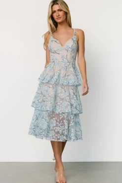 Baltic Born COMING SOON|Giavanna Tiered Midi Dress | Dusty Blue