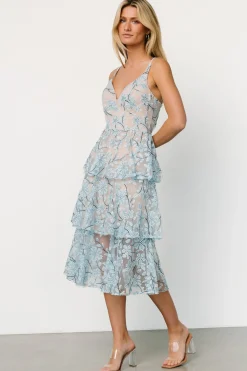 Baltic Born COMING SOON|Giavanna Tiered Midi Dress | Dusty Blue