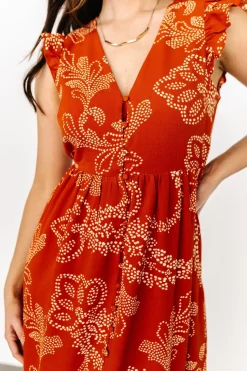 Baltic Born bump friendly|Ginger Button Down Maxi Dress | Rust + Ivory