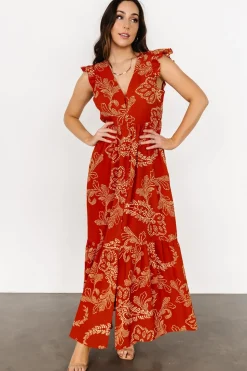 Baltic Born bump friendly|Ginger Button Down Maxi Dress | Rust + Ivory
