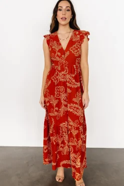 Baltic Born bump friendly|Ginger Button Down Maxi Dress | Rust + Ivory