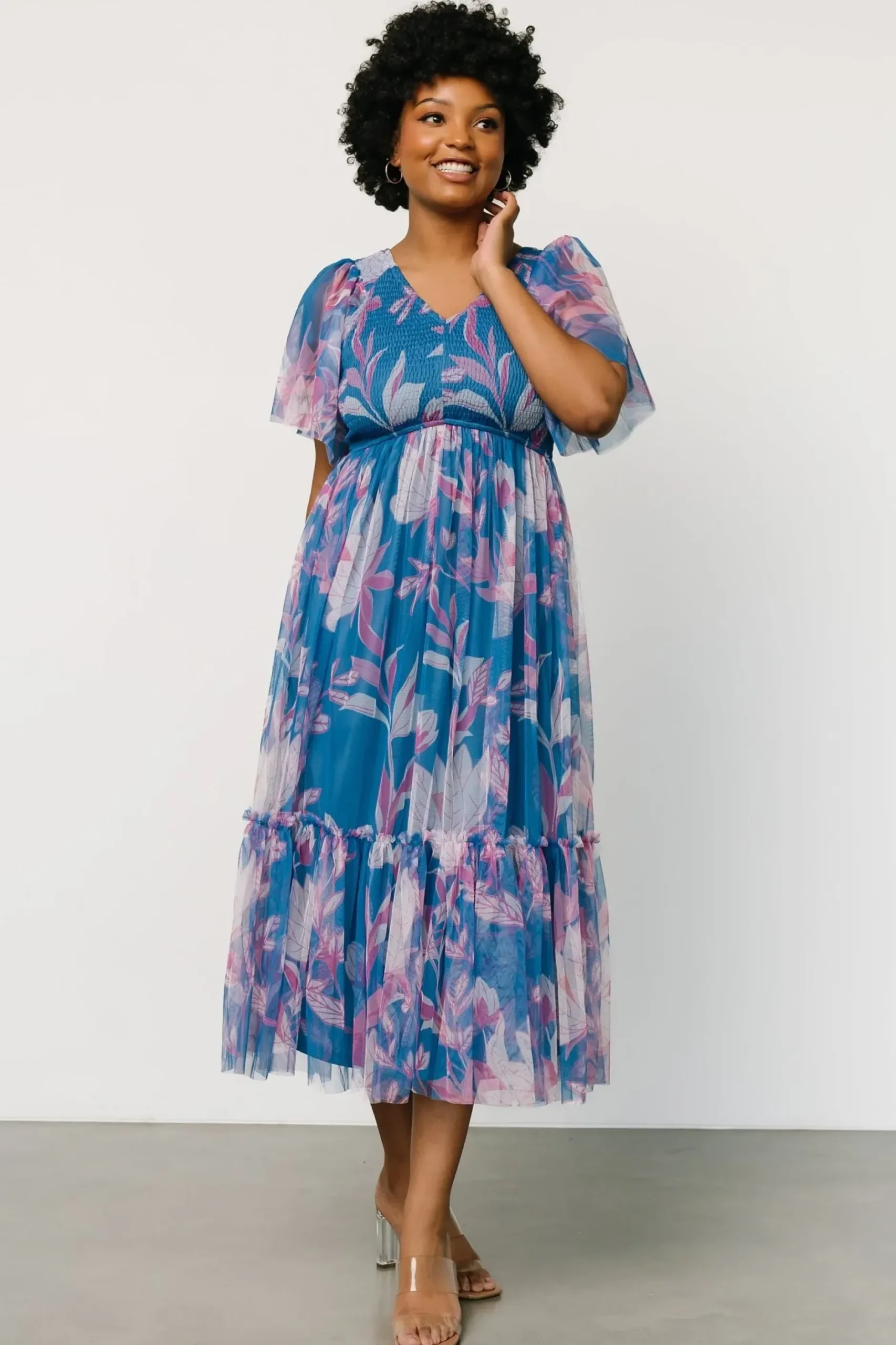 Baltic Born tulle styles|Gracie Tulle Dress | Blue + Pink Floral