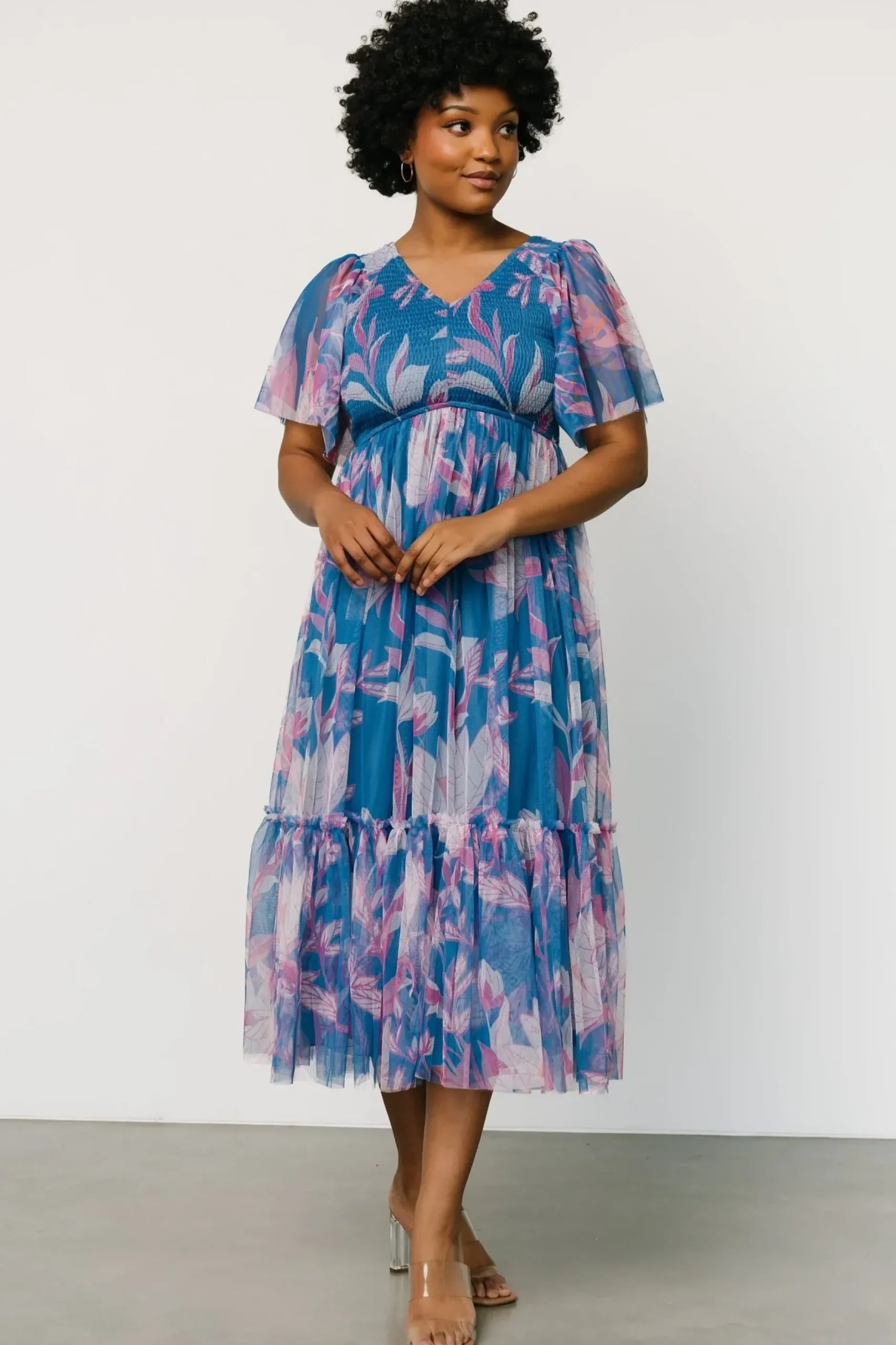 Baltic Born tulle styles|Gracie Tulle Dress | Blue + Pink Floral
