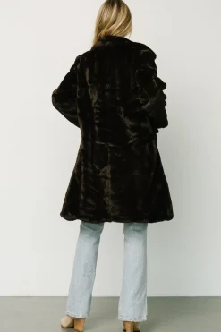 Baltic Born outerwear|Graham Long Faux Fur Coat | Deep Brown