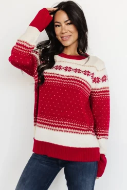 Baltic Born sweaters|WINTER ESSENTIALS|Griffin Knit Sweater | Red Multi