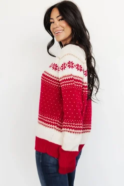 Baltic Born sweaters|WINTER ESSENTIALS|Griffin Knit Sweater | Red Multi