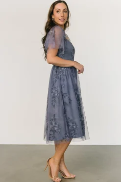 Baltic Born WINTER ESSENTIALS|COMING SOON|Gwyneth Tulle Midi Dress | Slate Blue Multi