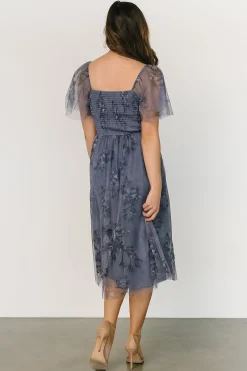Baltic Born WINTER ESSENTIALS|COMING SOON|Gwyneth Tulle Midi Dress | Slate Blue Multi
