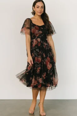 Baltic Born WINTER ESSENTIALS|COMING SOON|Gwyneth Tulle Midi Dress | Black Multi
