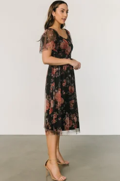 Baltic Born WINTER ESSENTIALS|COMING SOON|Gwyneth Tulle Midi Dress | Black Multi