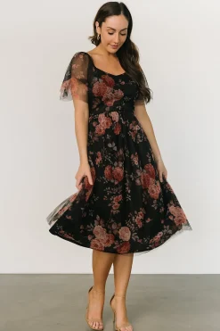 Baltic Born WINTER ESSENTIALS|COMING SOON|Gwyneth Tulle Midi Dress | Black Multi