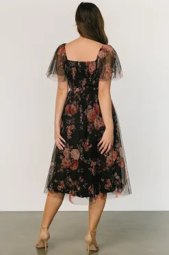 Baltic Born WINTER ESSENTIALS|COMING SOON|Gwyneth Tulle Midi Dress | Black Multi
