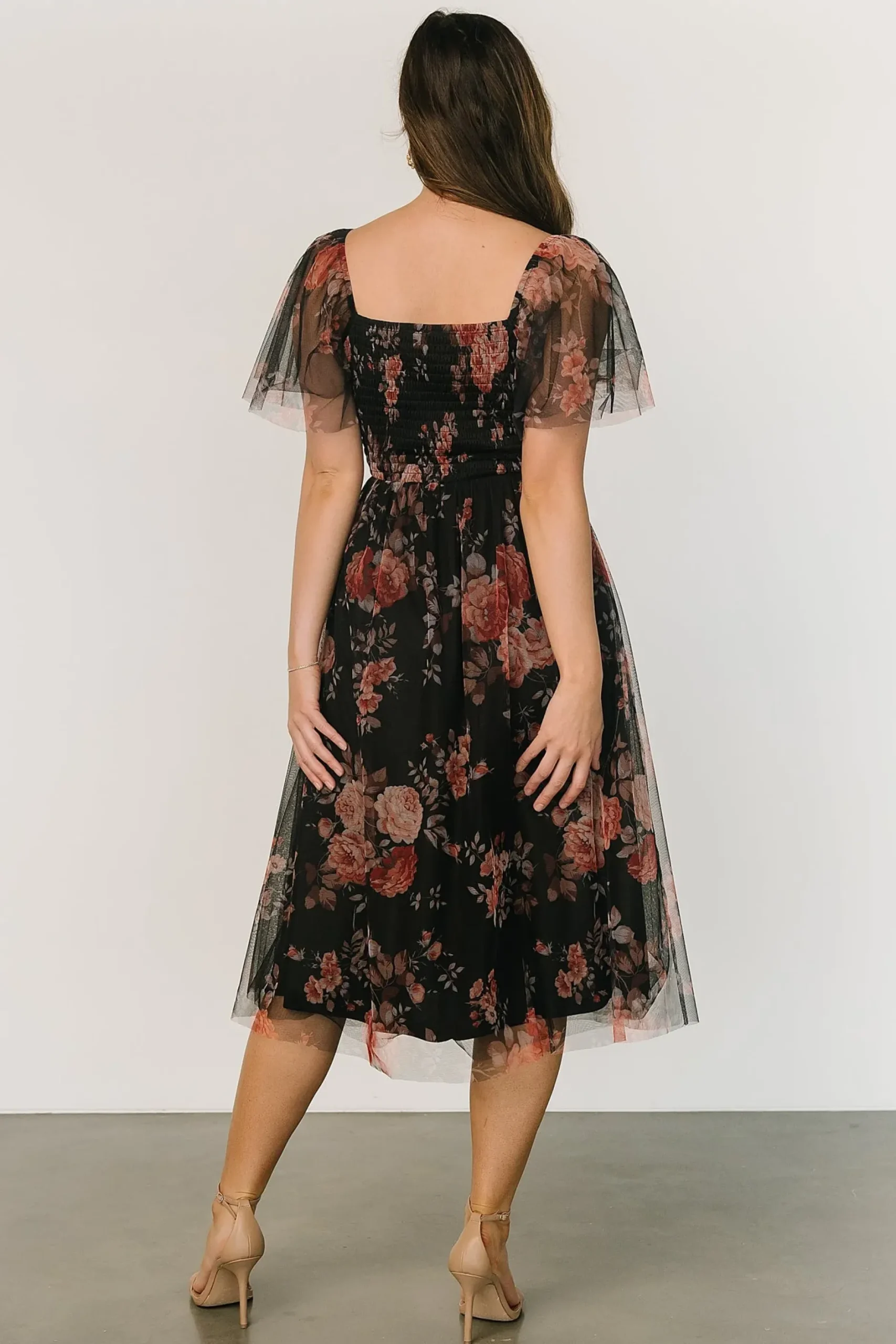 Baltic Born WINTER ESSENTIALS|COMING SOON|Gwyneth Tulle Midi Dress | Black Multi