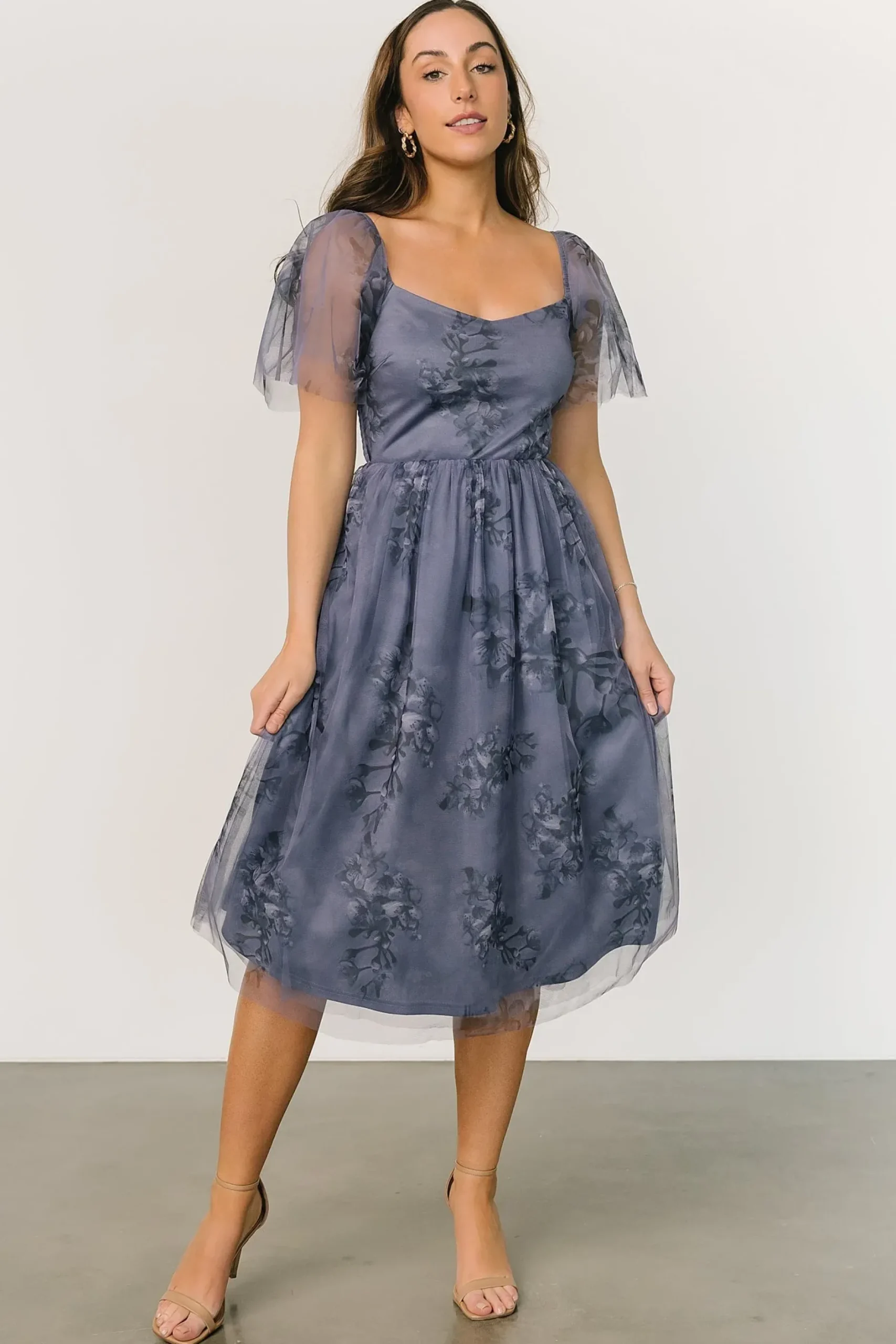 Baltic Born WINTER ESSENTIALS|COMING SOON|Gwyneth Tulle Midi Dress | Black Multi