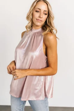 Baltic Born blouses + shirts|Halo Shimmer Tank Top | Pink