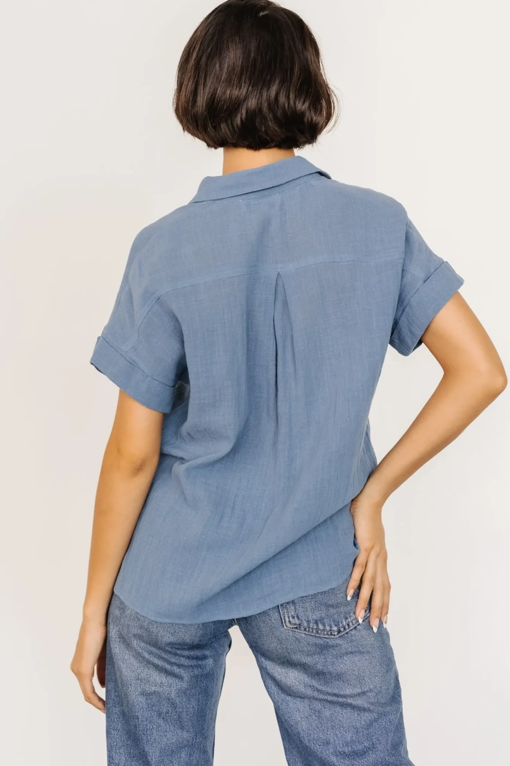Baltic Born blouses + shirts|Hammond Short Sleeve Top | Slate Blue