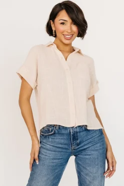 Baltic Born blouses + shirts|Hammond Short Sleeve Top | Natural