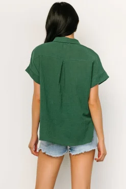 Baltic Born blouses + shirts|Hammond Short Sleeve Top | Dark Green