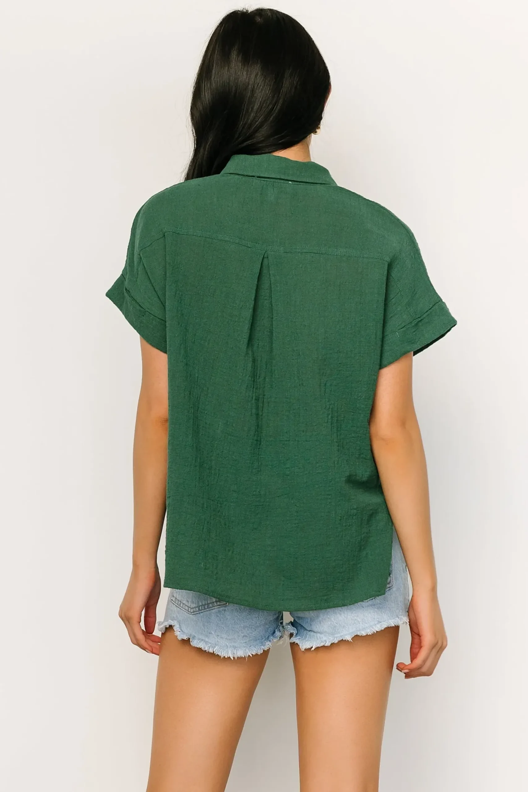 Baltic Born blouses + shirts|Hammond Short Sleeve Top | Dark Green
