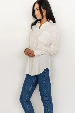 Baltic Born blouses + shirts|Harlan Linen Button Down Top | Off White