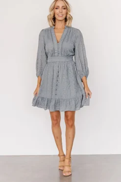 Baltic Born SALE|Harmony Embossed Dress | Dusty Blue