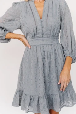 Baltic Born SALE|Harmony Embossed Dress | Dusty Blue