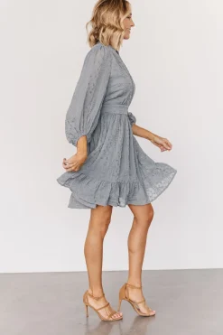 Baltic Born SALE|Harmony Embossed Dress | Dusty Blue