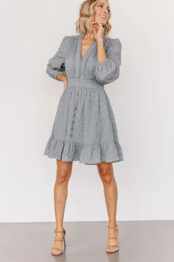 Baltic Born SALE|Harmony Embossed Dress | Dusty Blue