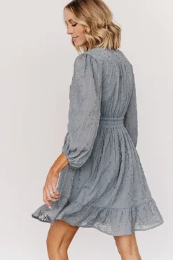 Baltic Born SALE|Harmony Embossed Dress | Dusty Blue