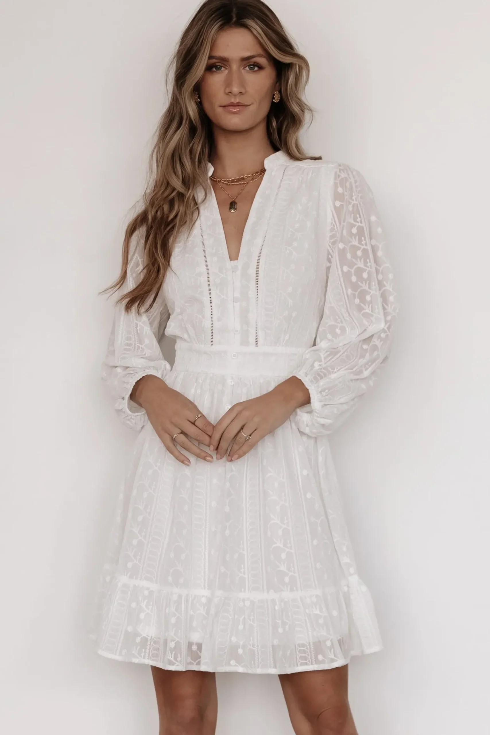 Baltic Born SALE|Harmony Embossed Dress | Off White
